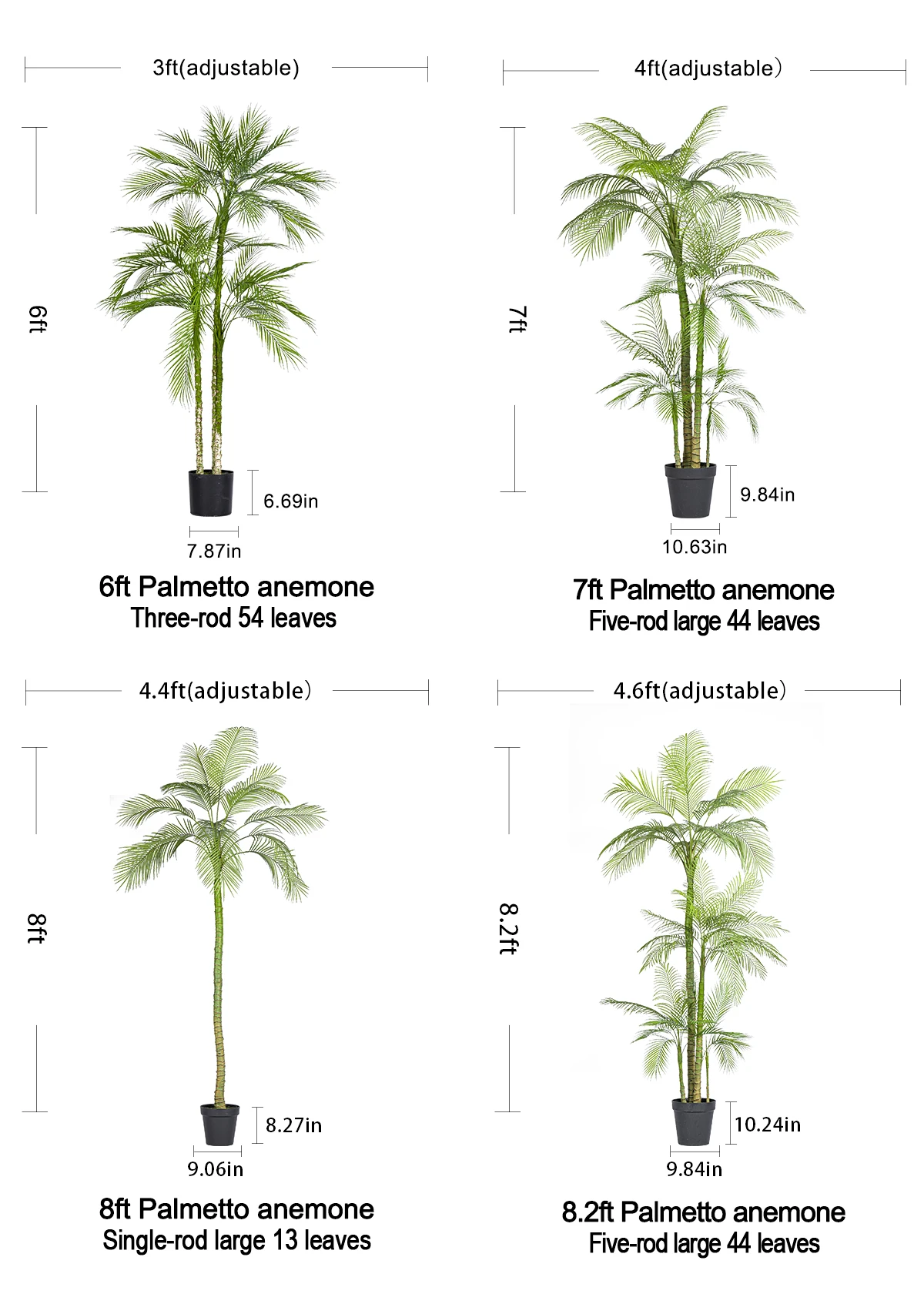 High Quality Artificial Palm Anemone Tree Indoor Outdoor Simulation Decoration Christmas Graduation New Year Easter-Factory Sale manufacture