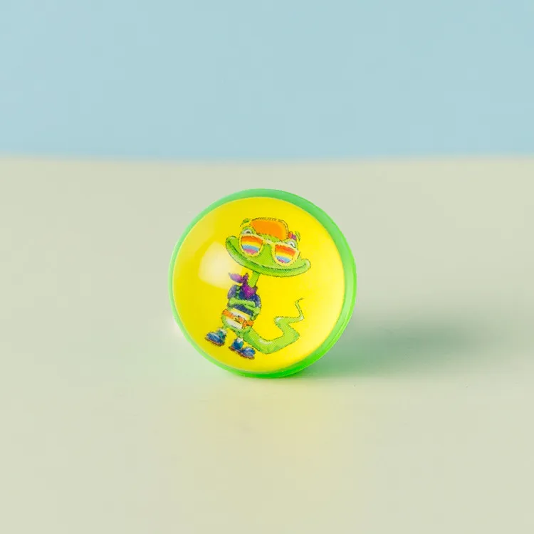 Children toys rabbit pattern eco friendly rubber bouncy balls with paper card inside  .jpg