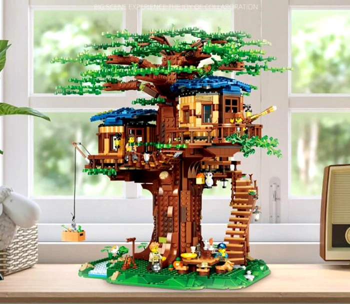 Diy Plastic Tree House Building Blocks Novelty Stem Forest Greening Set ...