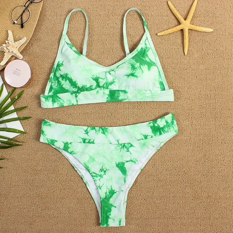 2020 New Tie Dye Beachwear Sex Bikini 2 Piece Tankini Swimwear Printed Bikinis Buy Printed