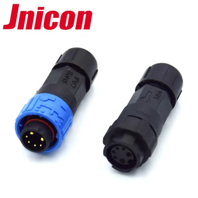 Jnicon M16 2pin power 4pin data waterproof connector for LED wall washer