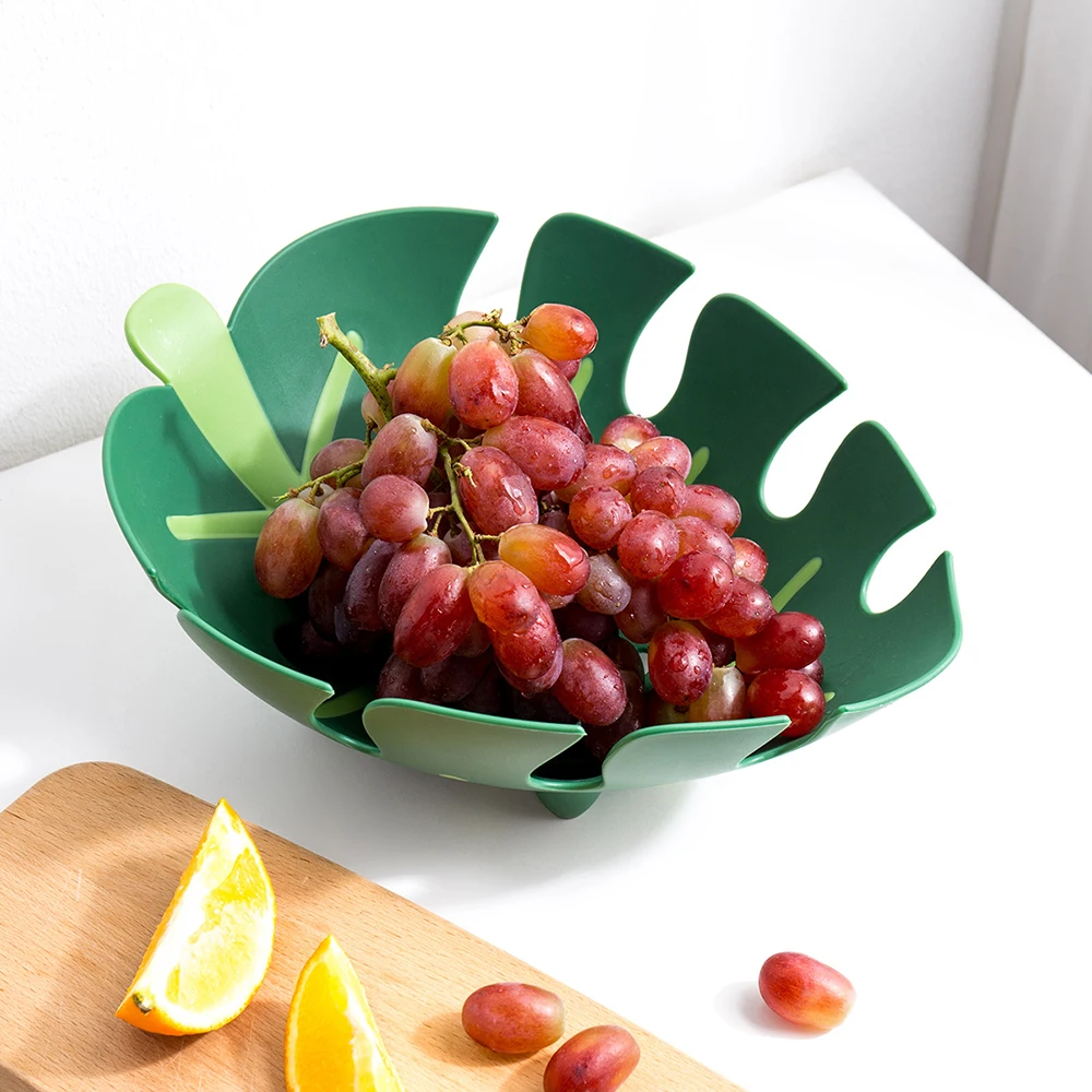 Modern Minimalist Fruit Plate Leaf Shape Fruit Storage Basket Living