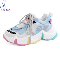 2021 summer rainbow mesh breathable sport casual rubber white chunky shoes women