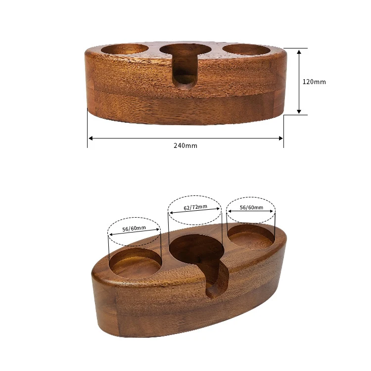 Wooden Espresso Coffee Filter Wood Coffee Tamper Holder Espresso Coffee