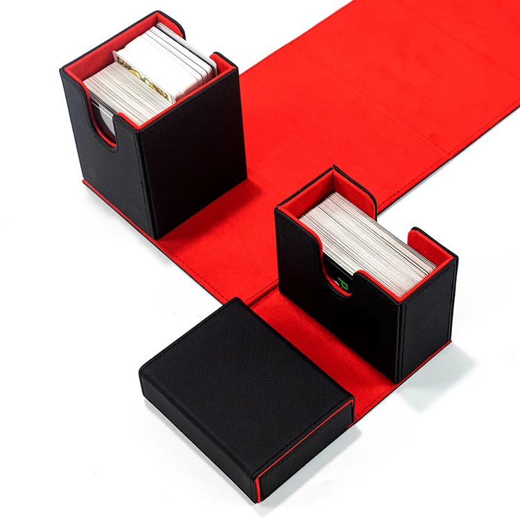 Premium 100+ Double Deck Card Box Large Capacity Pu Leather