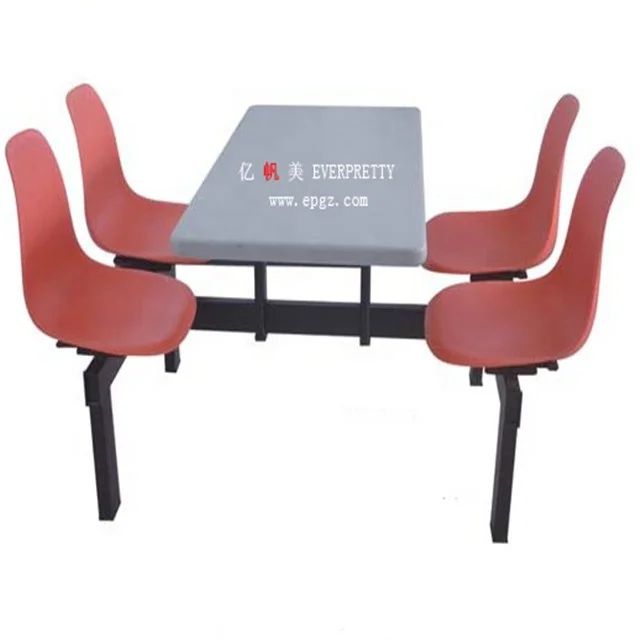 Cheap School Canteen Room Dining Table Metal Frame Cafeteria Table And