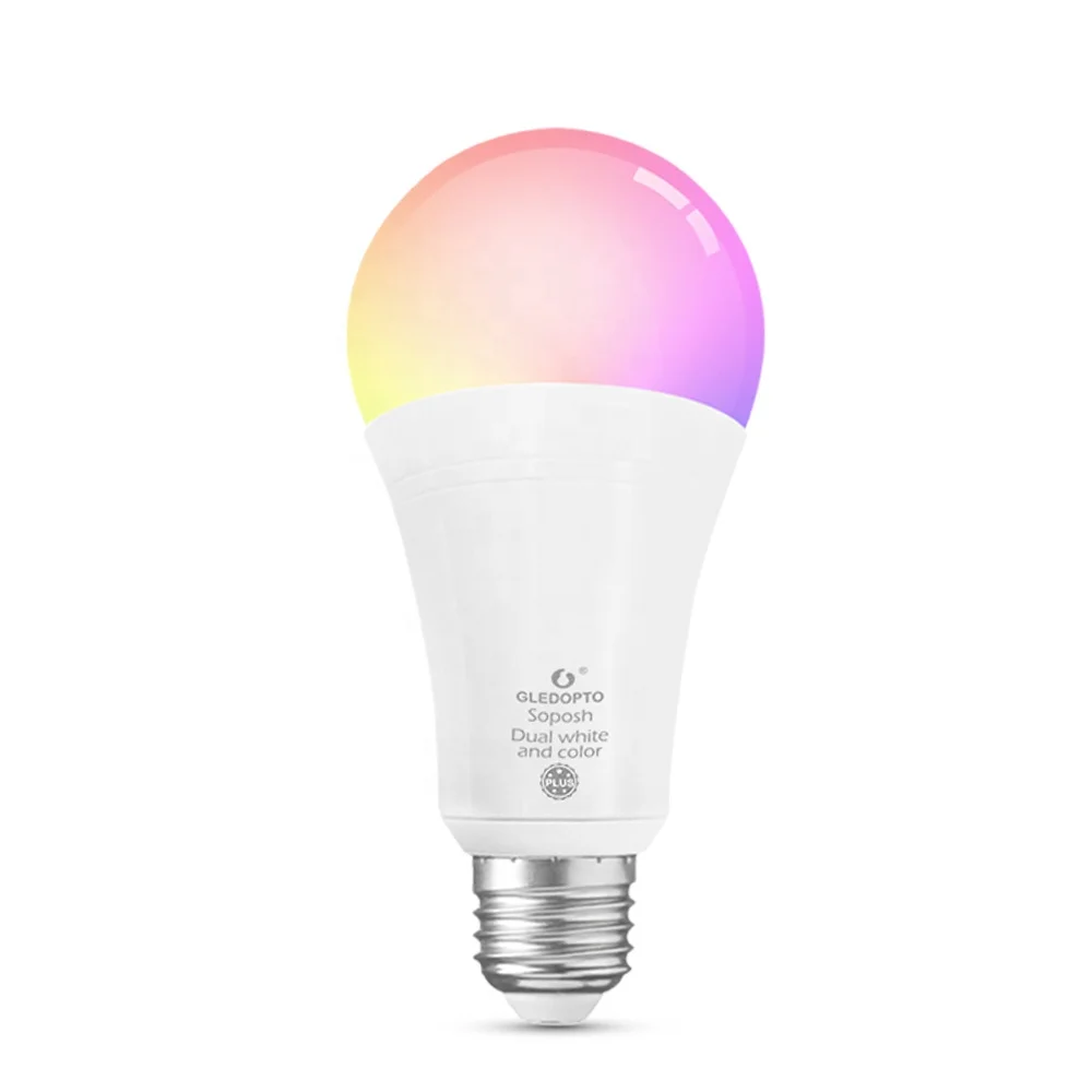 Gledopto Best Smart Light Bulbs E26 E27 Base 12W RGB And CCT Color Best Smart Bulbs ZigBee Hub Control Plus RF WiFi Smart Bulb