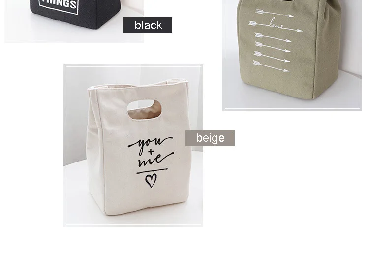 Canvas Lunch Bag Insulated School Lunch Bag Reusable Lunch Bag For Women