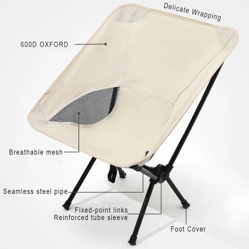 XL Size Ultralight Metal Outdoor Camping Chair Foldable Sets up in 5 Seconds Supports 290lbs for Beach Fishing Garden OEM Logo supplier