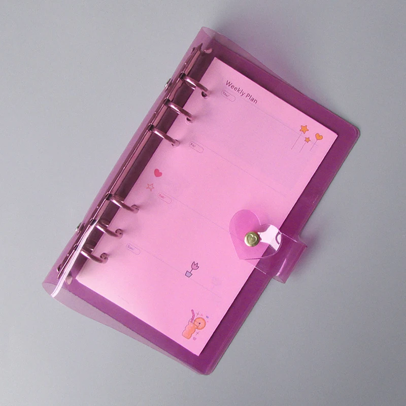 Transparent PVC Cover A7 A6 A5 Soft Colorful PVC Plastic Clear Waterproof OEM Logo Loose Leaf Notepad Shell