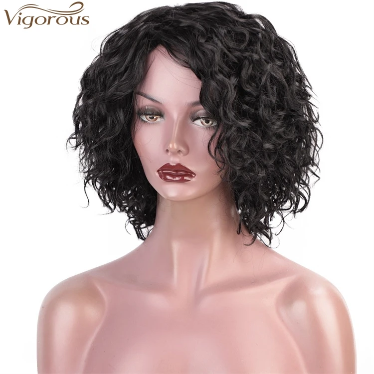 Vigorous Wholesale Price Glueless Human Hair Wigs Afro Curly Wigs For ...