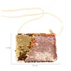 Baby Girl Women Square Sequins Coin Purse Wallet Kid Girl Glittering Purse Handbag Child Plush Backpacks for Dropshipping