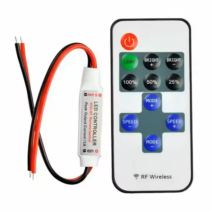Rf 11 Key Led Dc Mini RF 11-Keys Remote Control LED Dimmer Flexible 2835 Neon Light ...