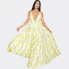 Plus size women clothing 2019 summer sexy fahion fat ladies chiffon maxi printed floral casual dress
