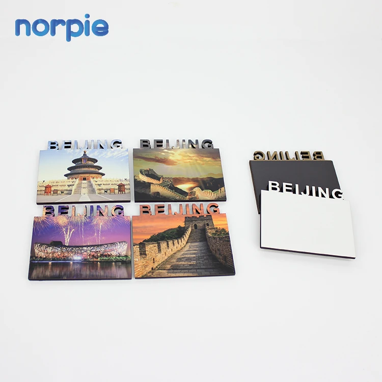 Promotional High Quality Sublimation Wood Blanks Rectangle Fridge Magnets