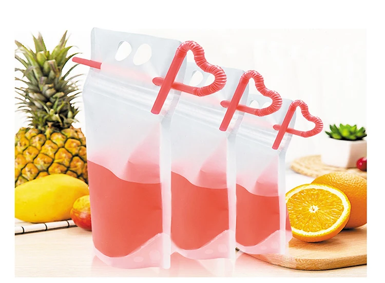 Portable Hand Held Frosted Transparent Stand Up Plastic Ziplock Zipper