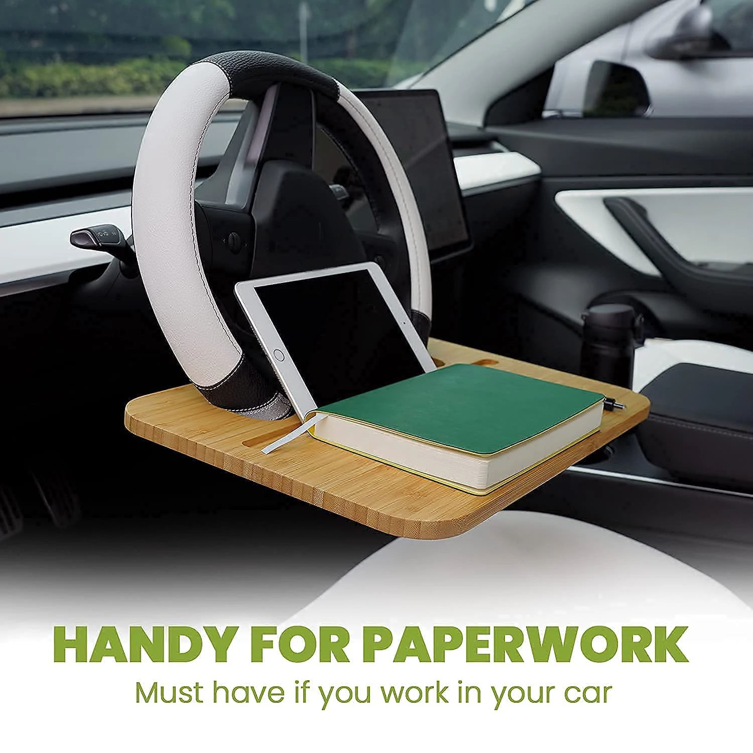 Car Steering Wheel Wood Desk Table Vehicle Car Laptop Food Storage Tray