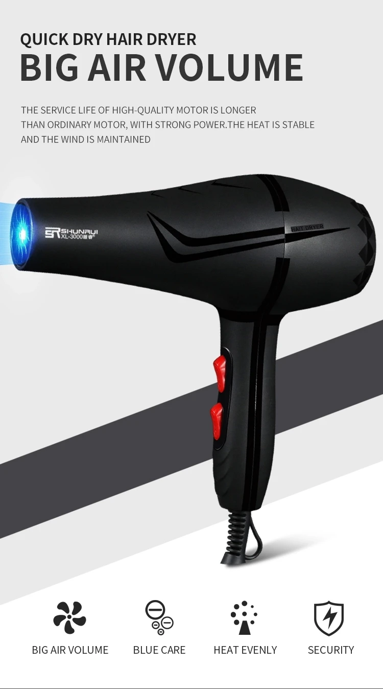 Wholesale Electric Hair Dryer Dc Motor 2 Speed 3 Heat Set Up Household