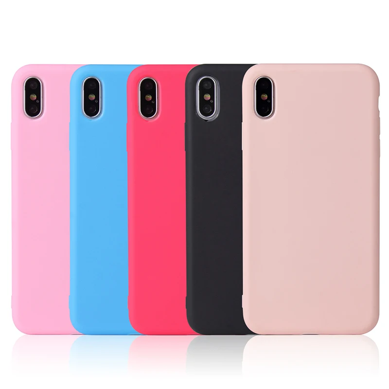 Factory Supply Flexible Soft ultra thin case de celular silicon for iPhone x Case Silicone Apple with Candy Color