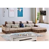 Hot sale cheap grey chocolate modern home sectional corner fabric furniture living room recliner sofa and loveseat set designs