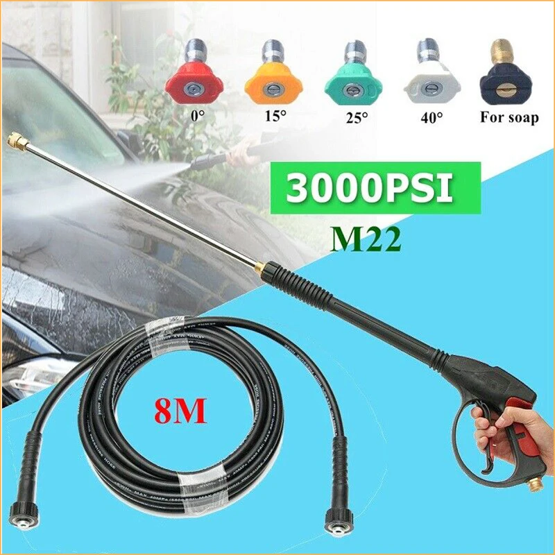 Washkitgh02 High Pressure Car Washer Kit With 5 Color Nozzle Washing