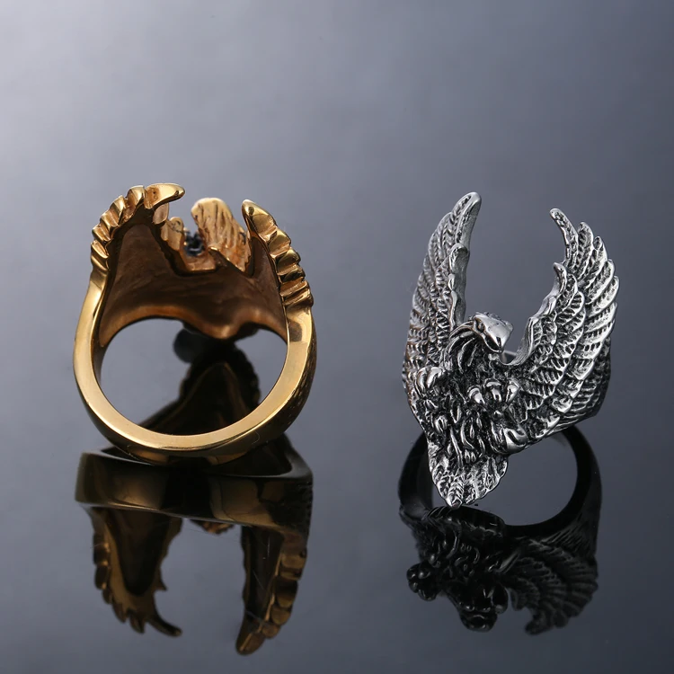 Details about / Men Stainless Steel Tribal Hawk Eagle Biker Ring Vintage Indian Eagle Rings Band