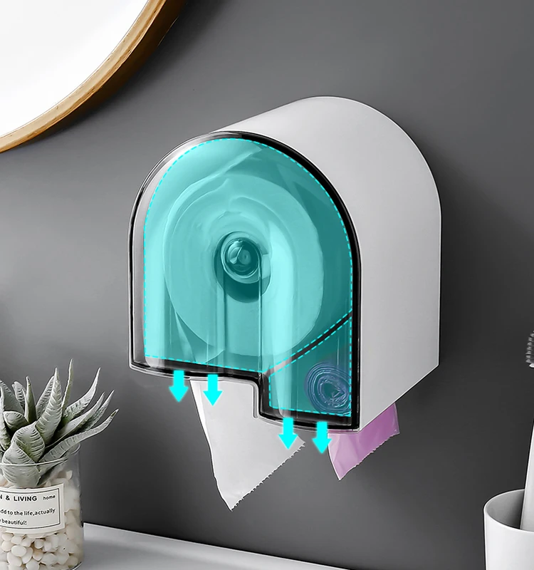 2020 new design bathroom plastic toilet paper holder roll holder with storage function