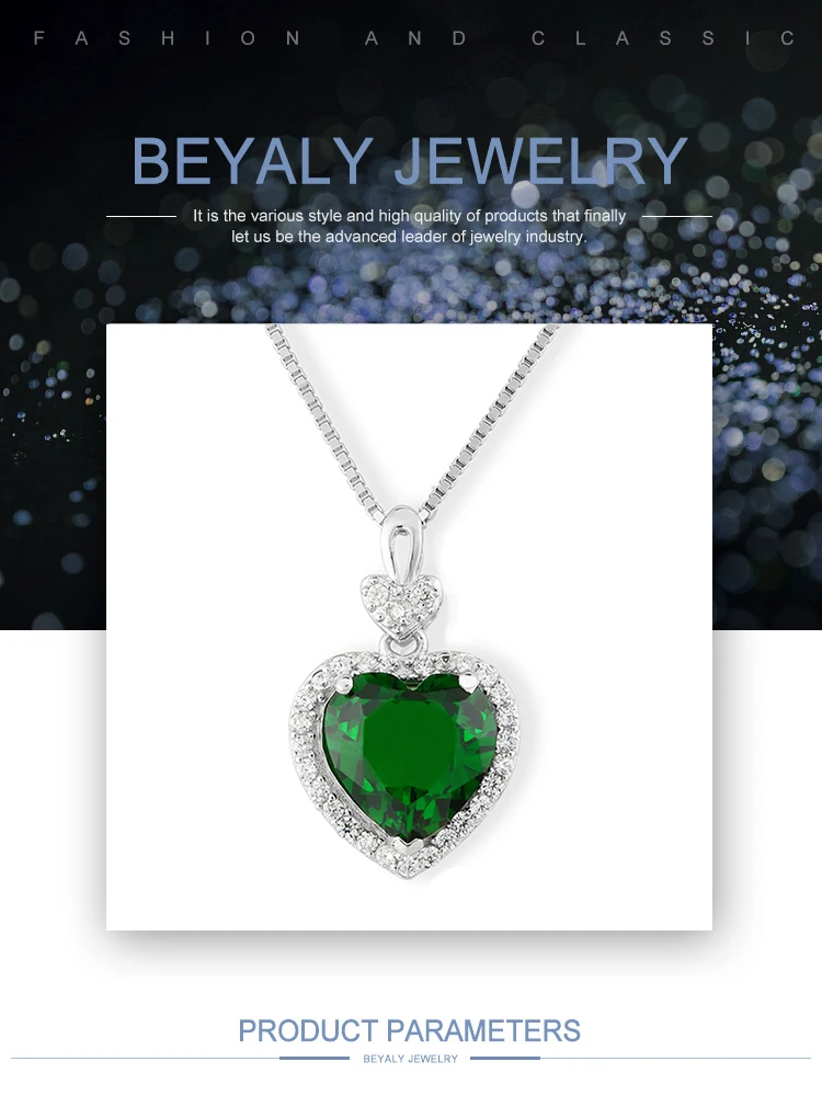 Simple Heart-Shaped Shiny Green Gemstone Pendant