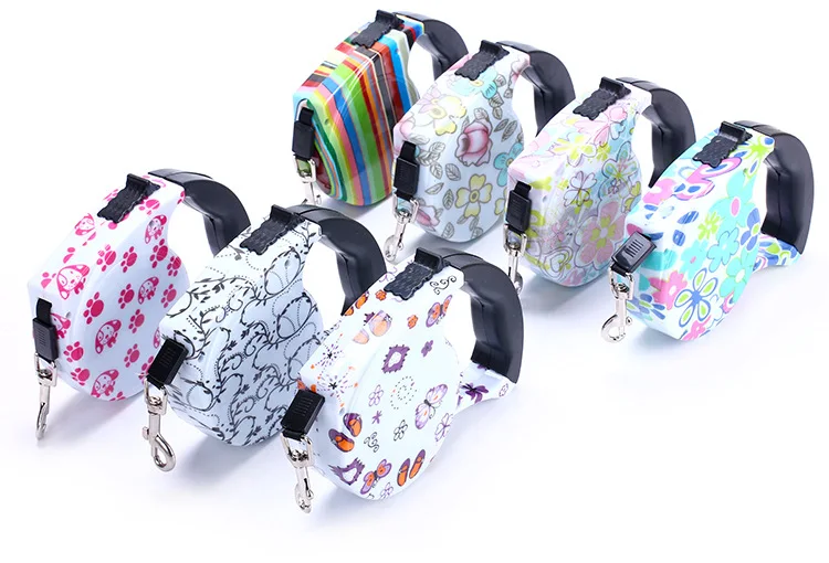 Wholesale More Design Adjustable Slip Luxury Nylon Rope Custom Print Logo Pet Retractable Dog Leash For Dog