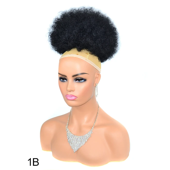 black hair bun wig