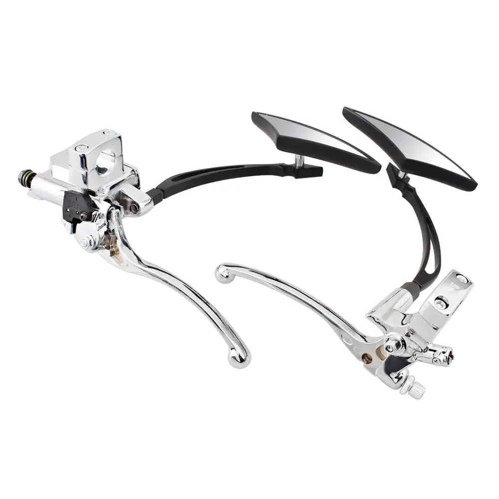 Motorcycle Skull Hydraulic Clutch Brake Lever Master Cylinder w/ Rearview Mirror Fit For Honda SHADOW STEED 600 400VT 600VT 750