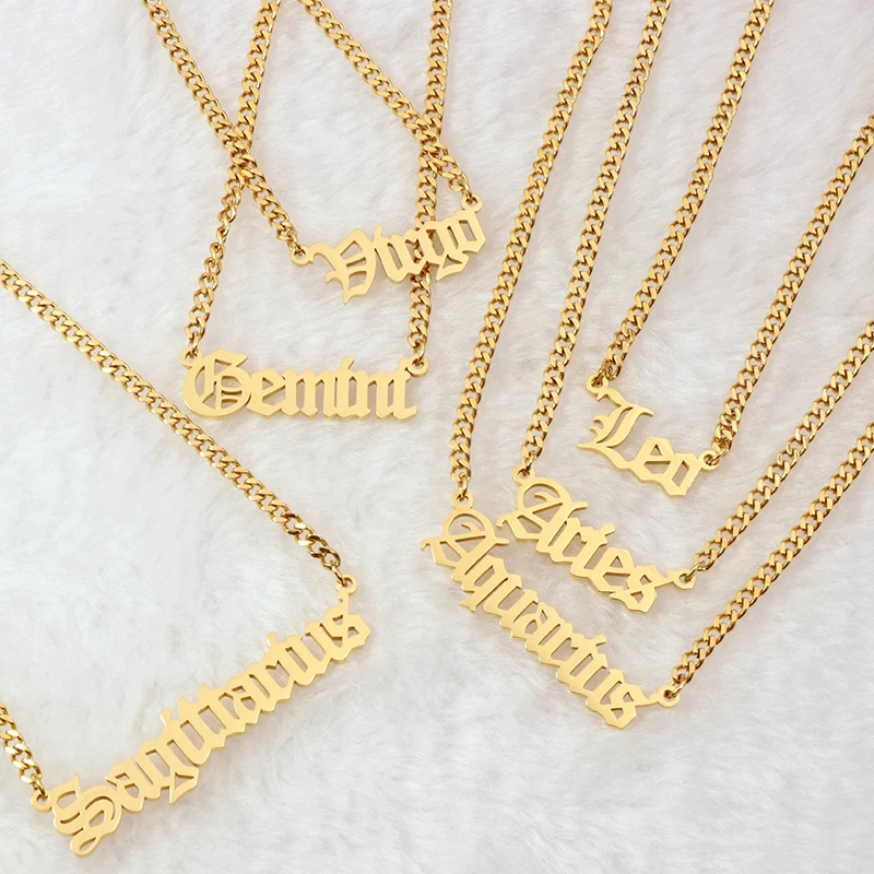 zodiac word necklace