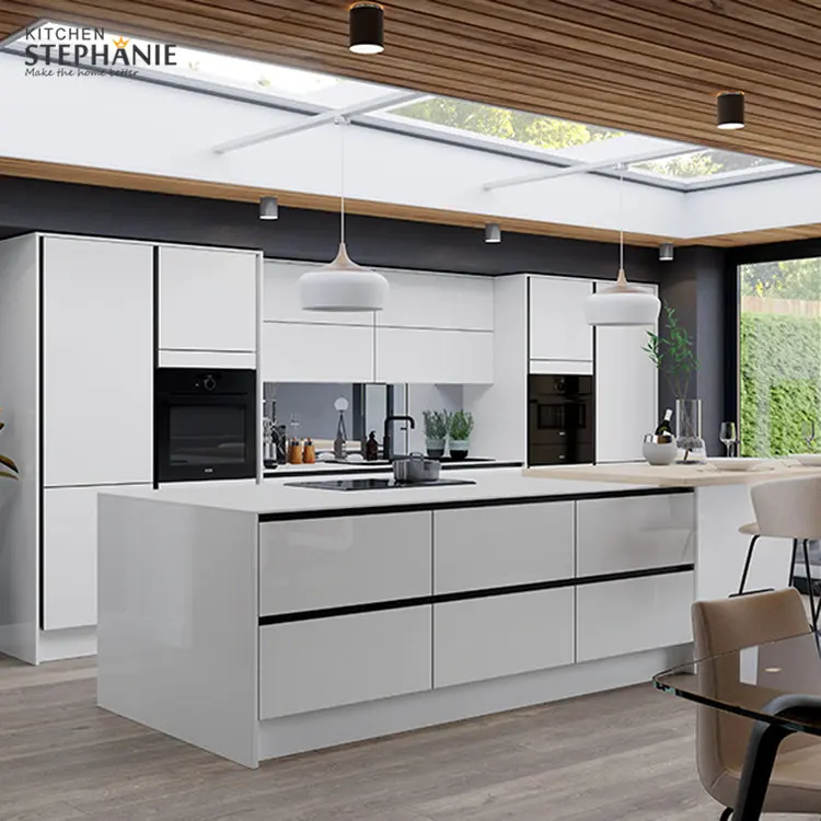 luxury melamine board kitchen modern designs for kitchen, acrylic white simple kitchen cabinet designs for ethiopian