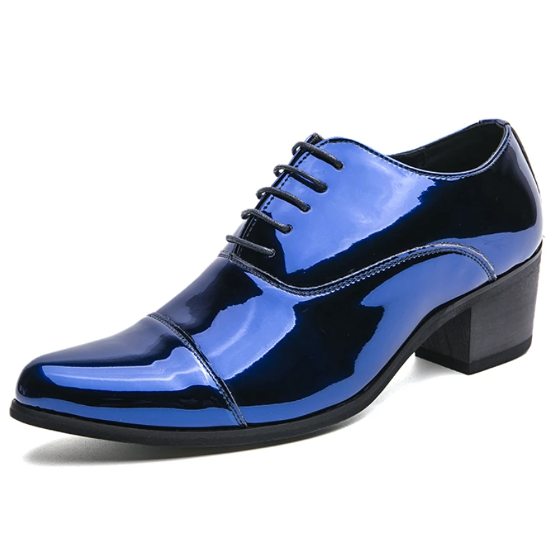 Men's Patent Leather Pointed Toe Dress Shoes - Formal Oxfords, Slip-on