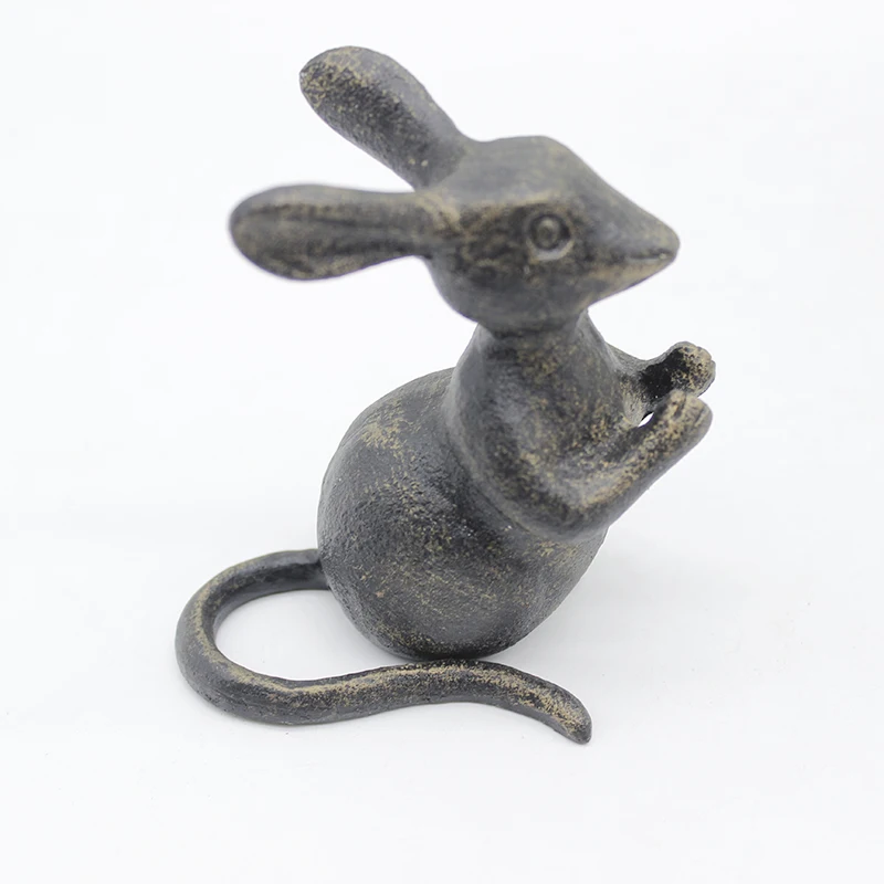 Vintage Metal 3d Mouse Lovely Cast Iron Animal Figurine Indoor Statue