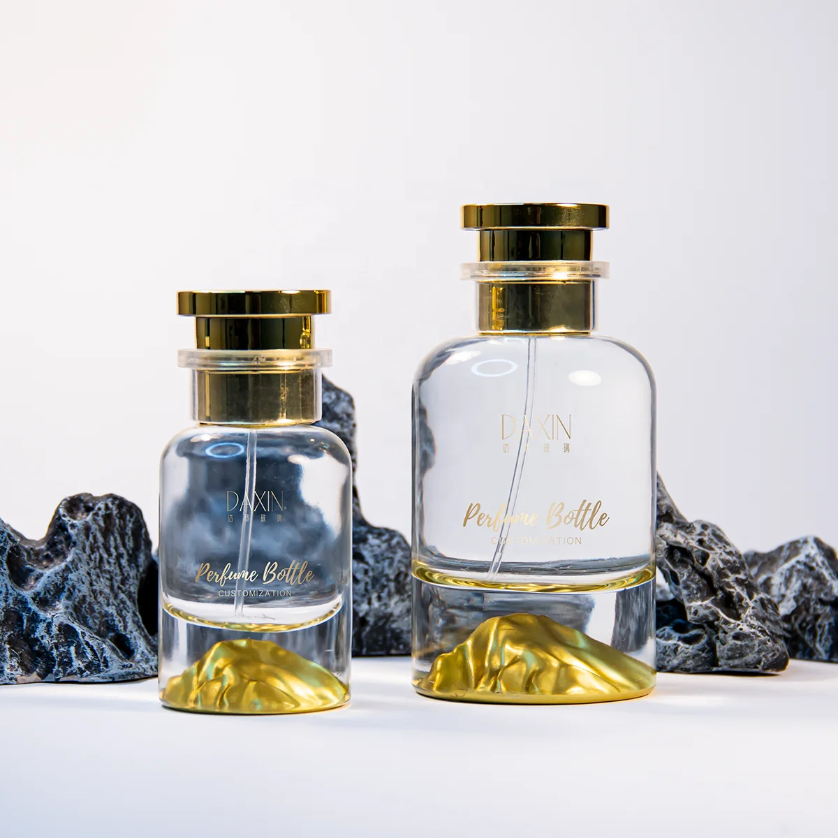 Perfume Bottle Factory High Purity Fragrance Bottle Gold 100ml Glass Perfume Flacon Glass Perfume With Carton And Printing