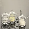 unbreakable chili jar set acrylic kitchen spice jar Cruet with Cover and handle clear Kitchen oil vinegar cruet set