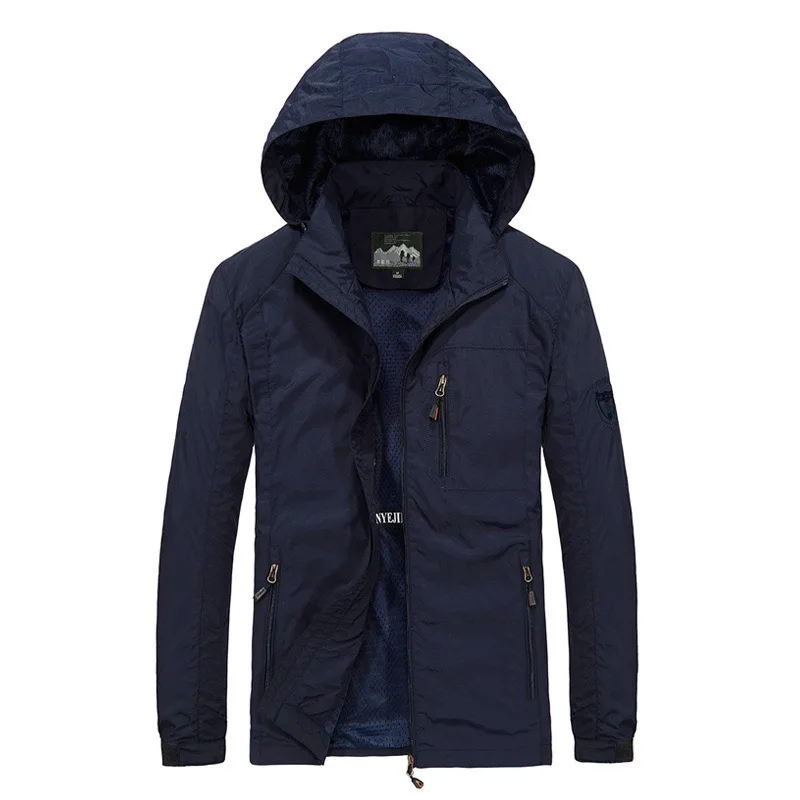 Men's Lightweight Hooded Waterproof Jacket For Spring And Autumn_voghion.com