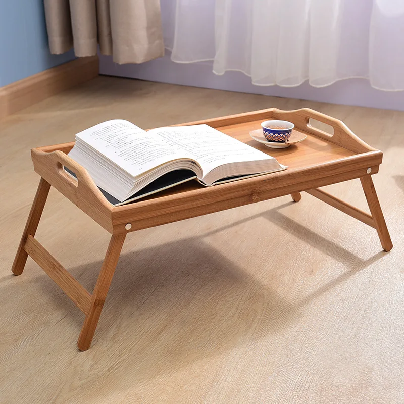 High Quality Natural Bamboo Custom Folding lazy laptop Computer Desk Table