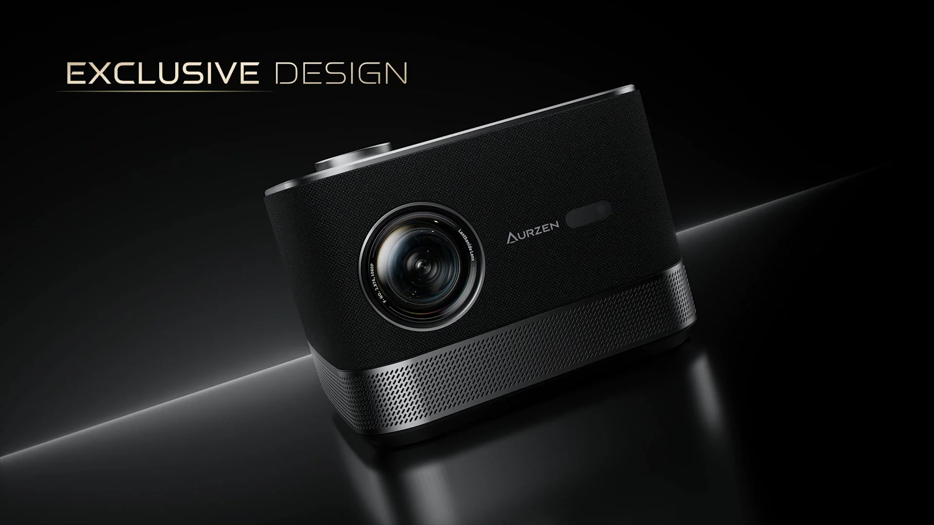 Aurzen Boom 3 Black All-ln-Oneプロジェクターネイティブ1080P4KHD