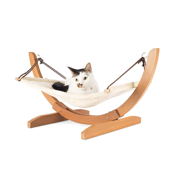 Stylish Pet Supplies Indoor Luxury Hanging Wooden Swing Cat Hammock Bed Buy Hammock Bed For