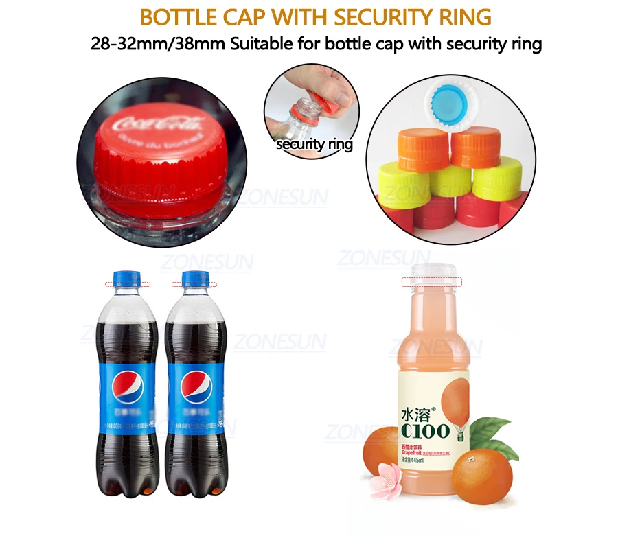 Zonesun Large Torque Speed Adjustable Capping Machine Handheld Electric Sealing Plastic Bottle