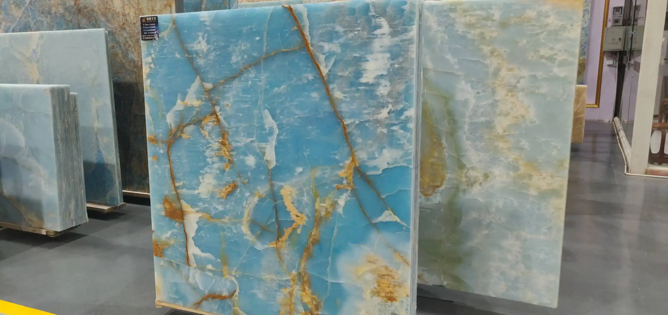 用于桌面的天然蓝色玉石大理石玛瑙