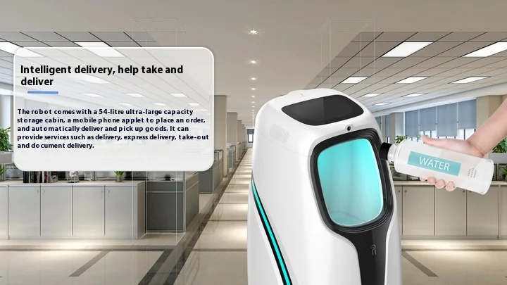 Hotel Robot with Elevator Access Front Desk Reception & Cross-Floor Multi-Function Delivery Plastic Guide Service Robot factory