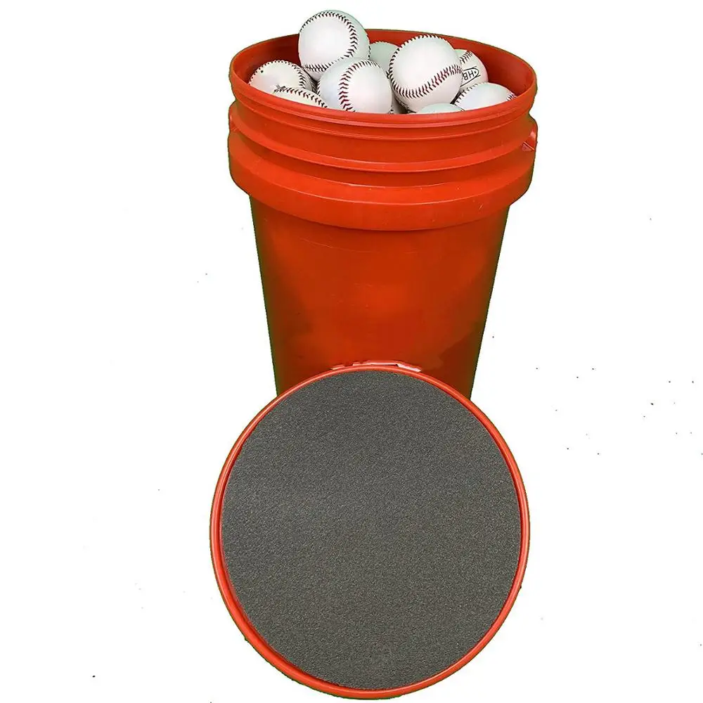 Plastic Bucket Of Baseballs Practice Baseballs In 6 Gallon Padded ...
