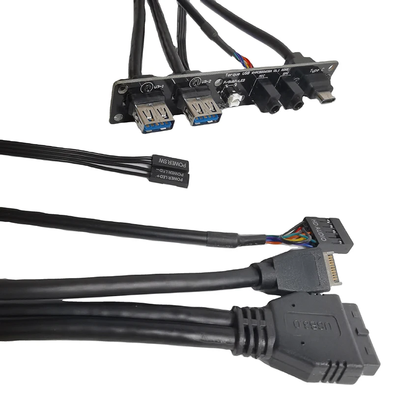 Front Panel Chassis Motherboard Cable Dual Usb3.0 With Power Switch And