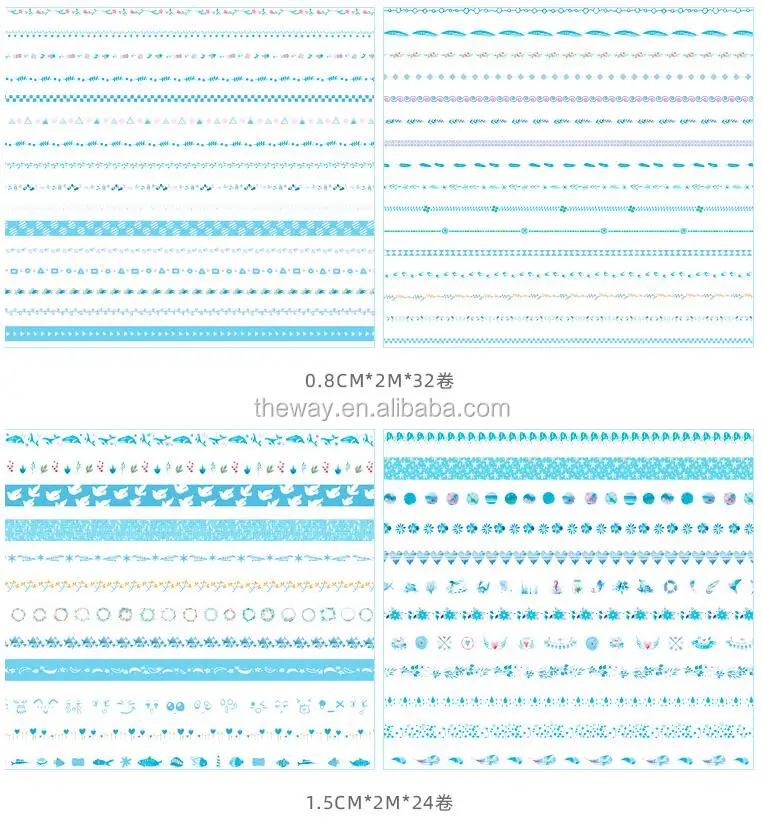 120 Rolls Washi Tape Vs Masking Tape Cinta Washi Tape With 5 Sizes 5/8