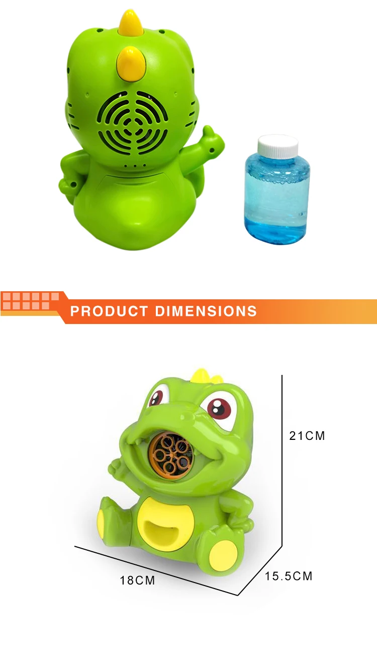 New Design Funny Bubble Gun Toy Soap Dinosaur Bubble Gun With 5 Bubbles Holes