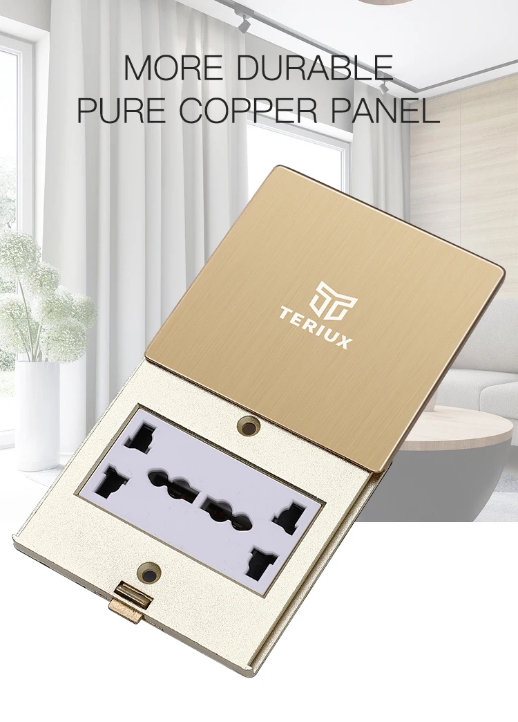 Factory wholesale small brass flat push floor socket box