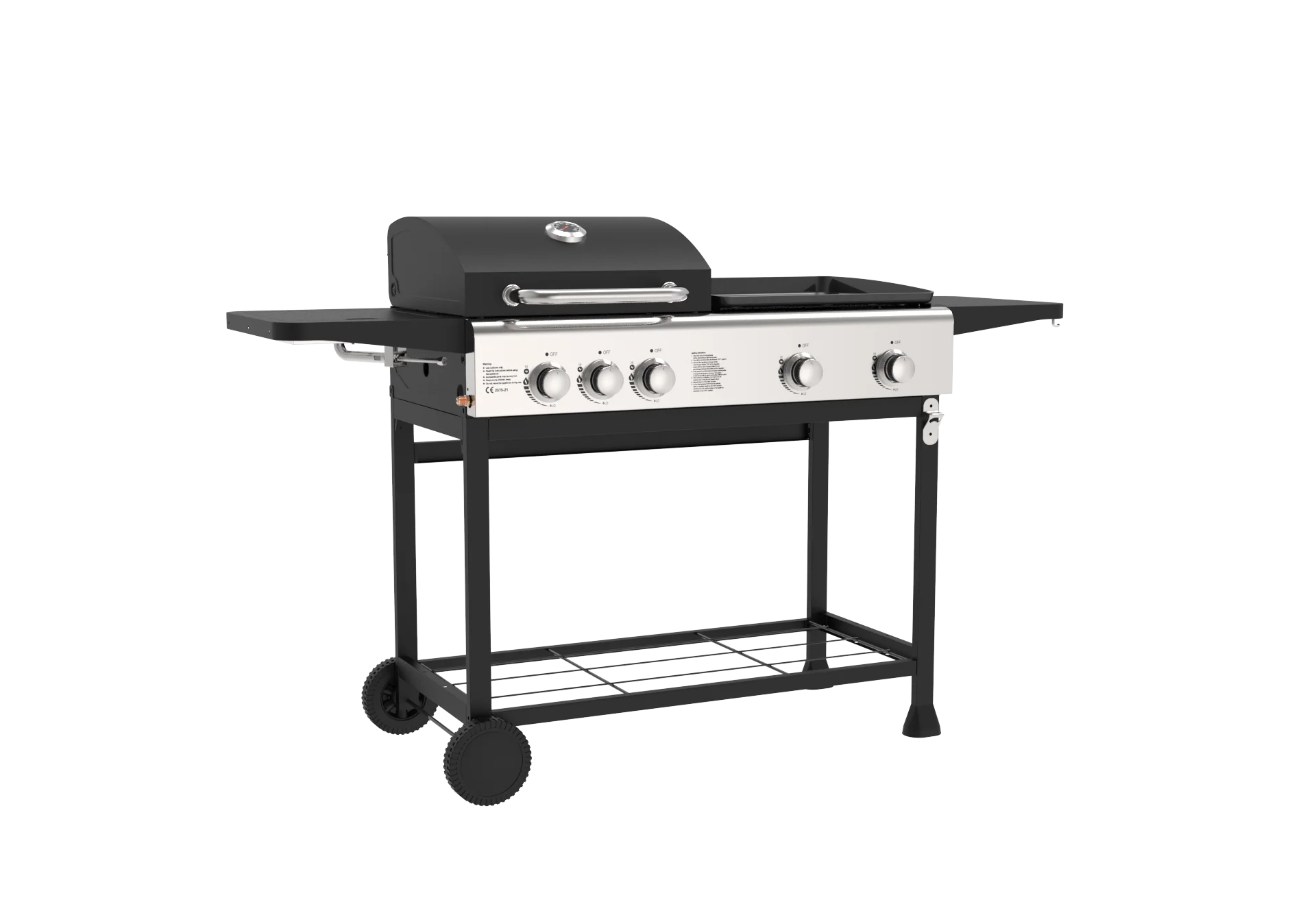 Cookware Rotating Barbecue Machine 5 Burners Built In Gas Portable Bbq